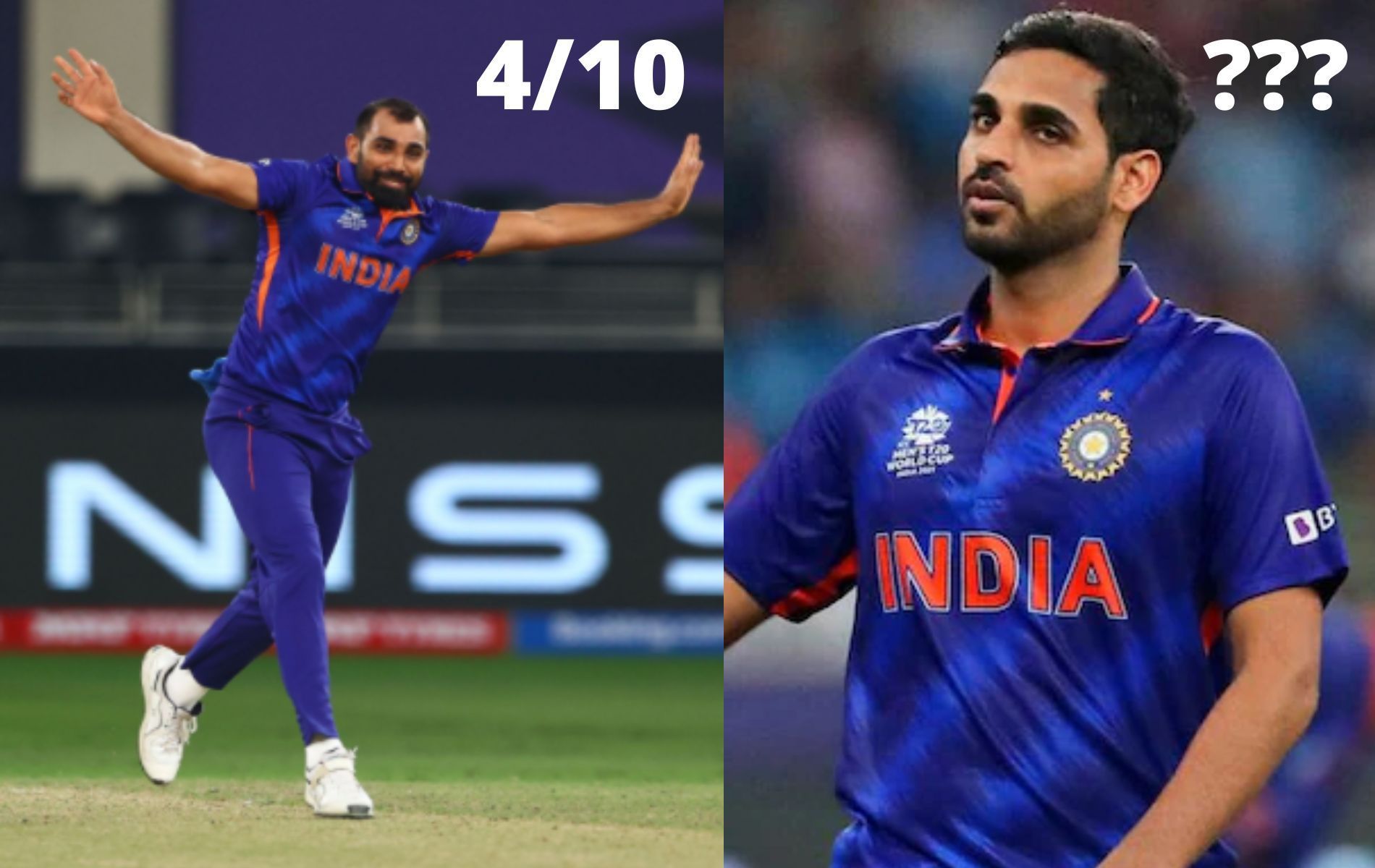 Mohammed Shami (L) and Bhuvneshwar Kumar had contrasting journeys at the T20 World Cup 2021