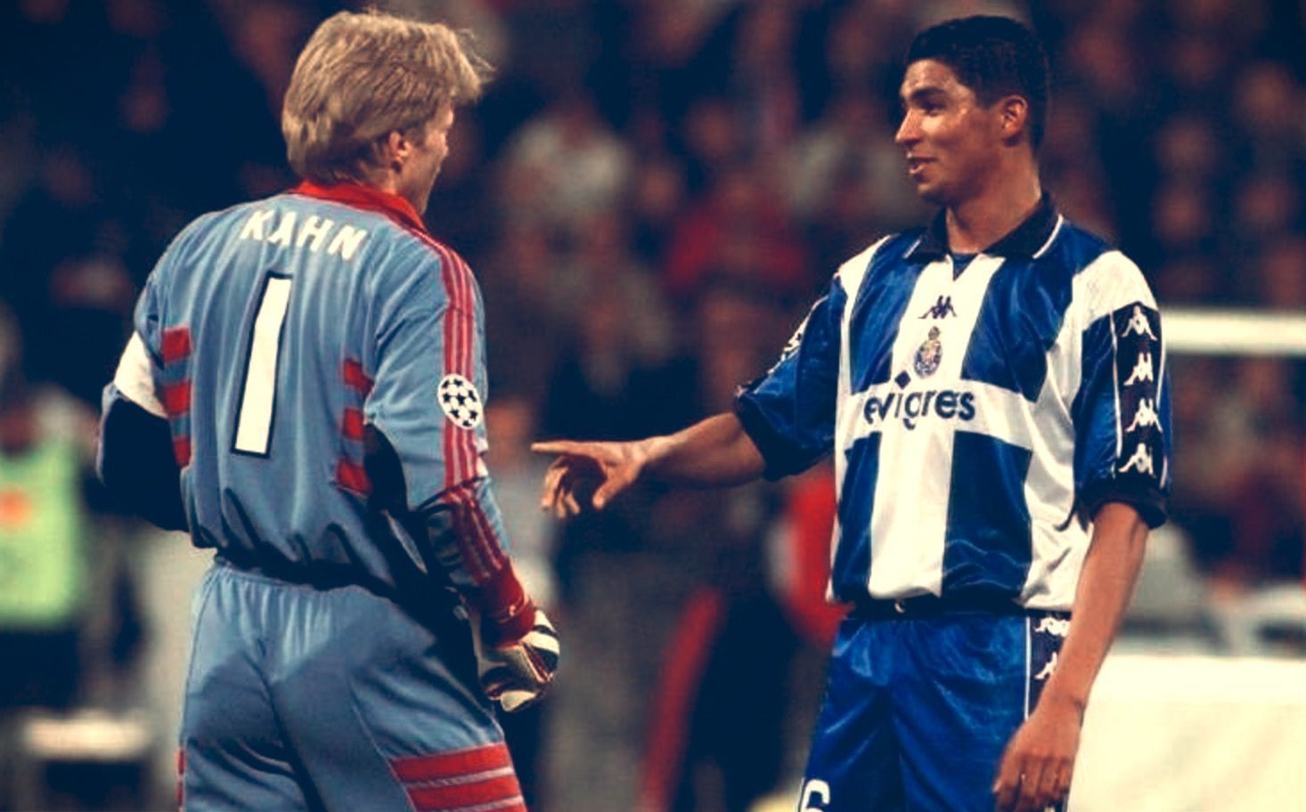 Mario Jardel with Oliver kahn (Image via The Versed)