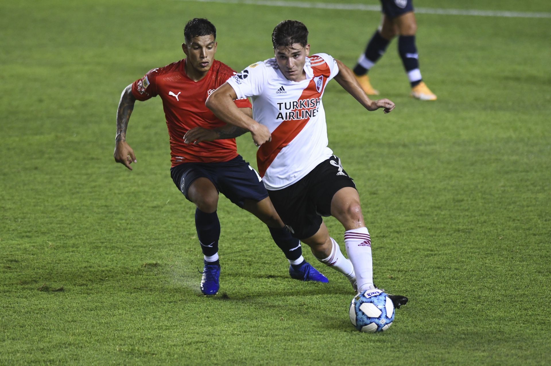 Real Madrid are keeping a close eye on Julian Alvarez (right).