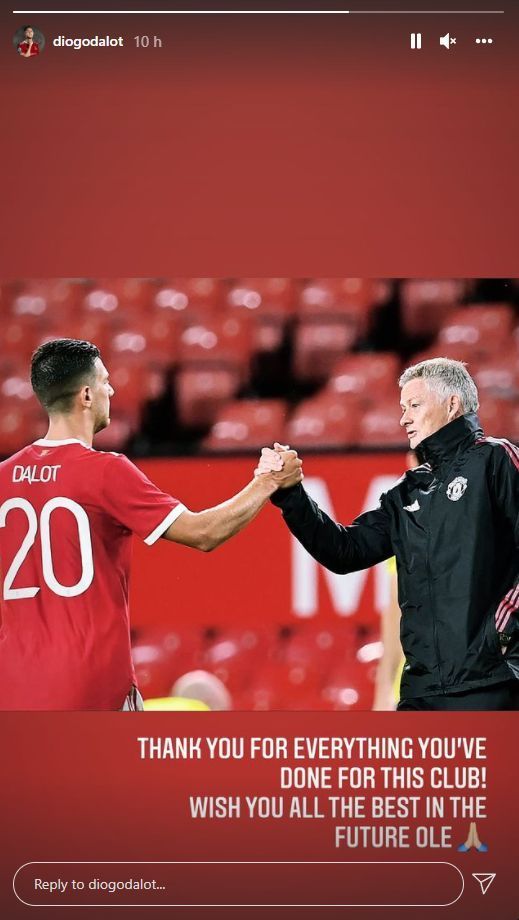 Diogo Dalot&#039;s Instagram Story