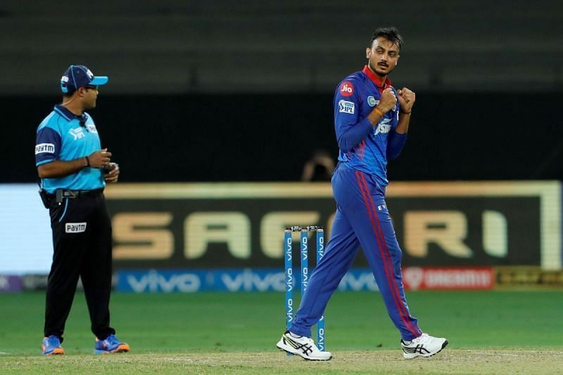 Axar Patel celebrates a wicket in the IPL. Pic: IPLT20.COM