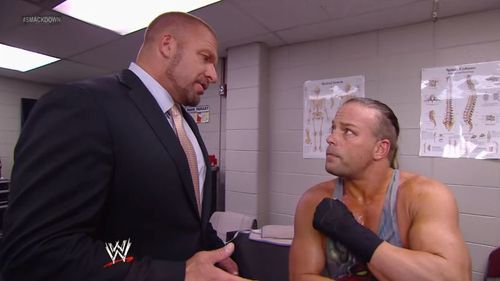 Triple H and RVD backstage in WWE