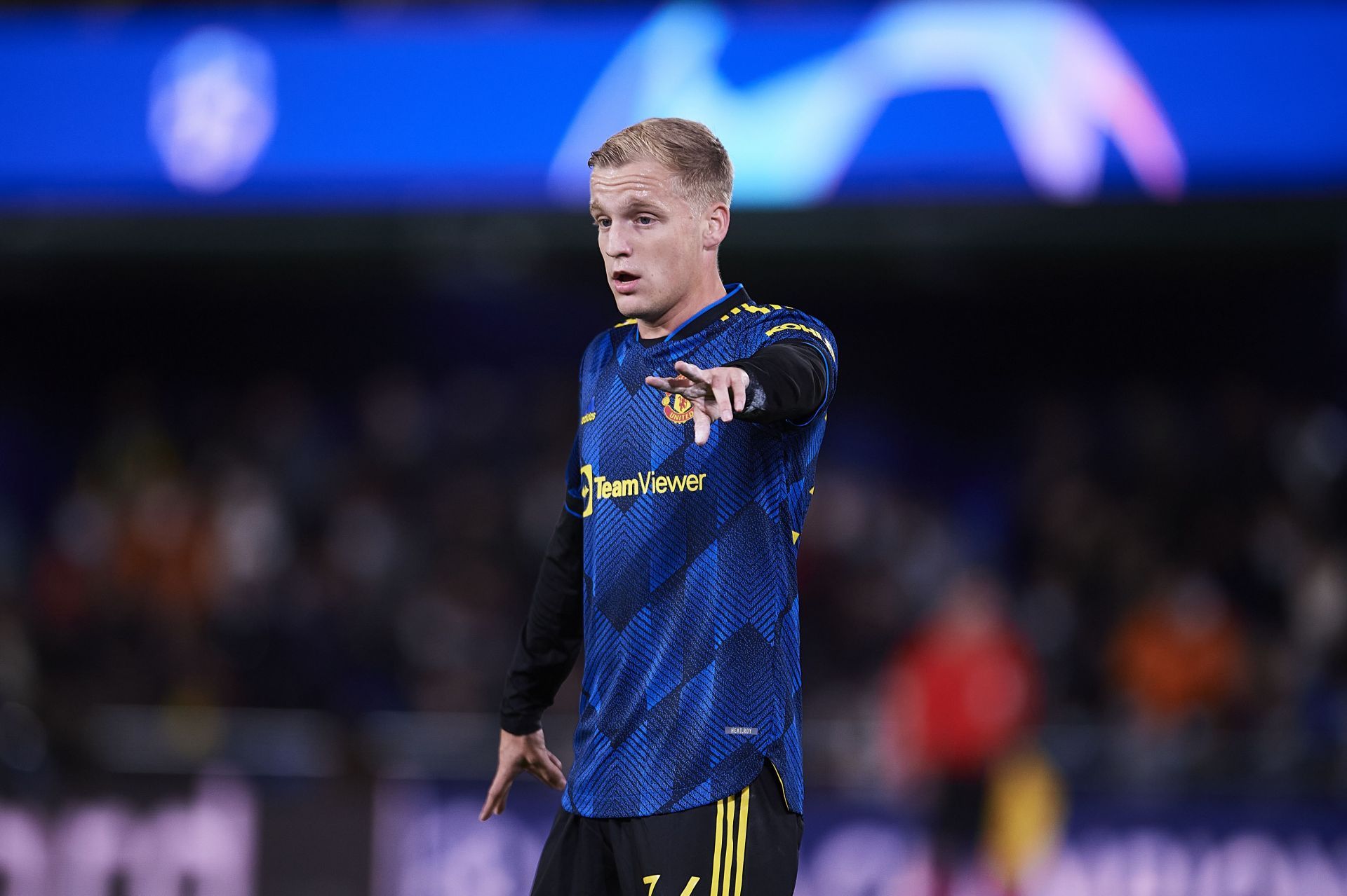 Van de Beek is yet to be involved from the start Premier League this term