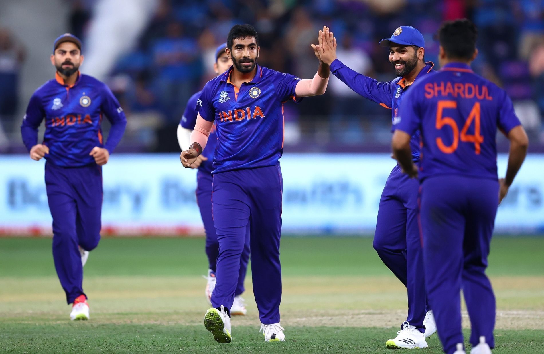 A rare moment to enjoy for the Indian cricket team. Pic: Getty Images