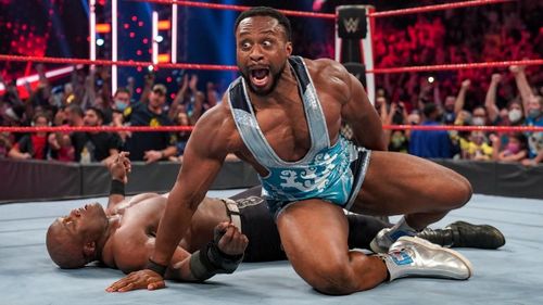 Big E right after he pinned Lashley to win the WWE Championship