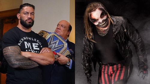 Roman Reigns and Paul Heyman (left); "The Fiend" Bray Wyatt (right)