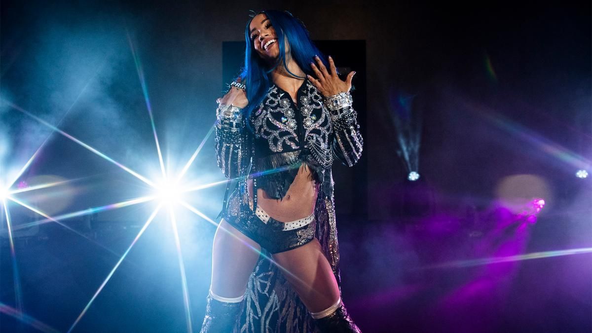 Sasha Banks making her iconic entrance