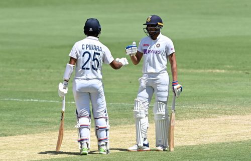 Cheteshwar Pujara (L) and Shubman Gill (R) during their 114-run stand during the famous Gabba Test