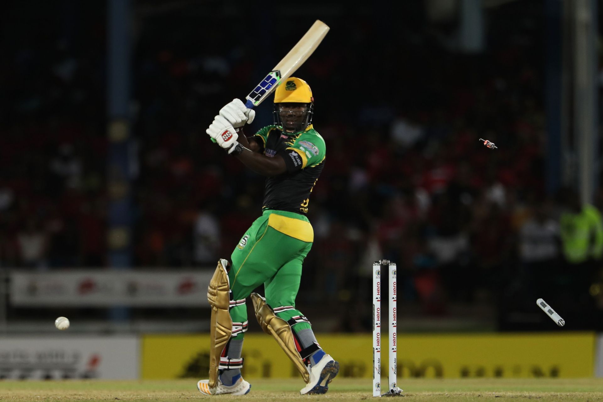 Rovman Powell in action during the 2018 Hero Caribbean Premier League.