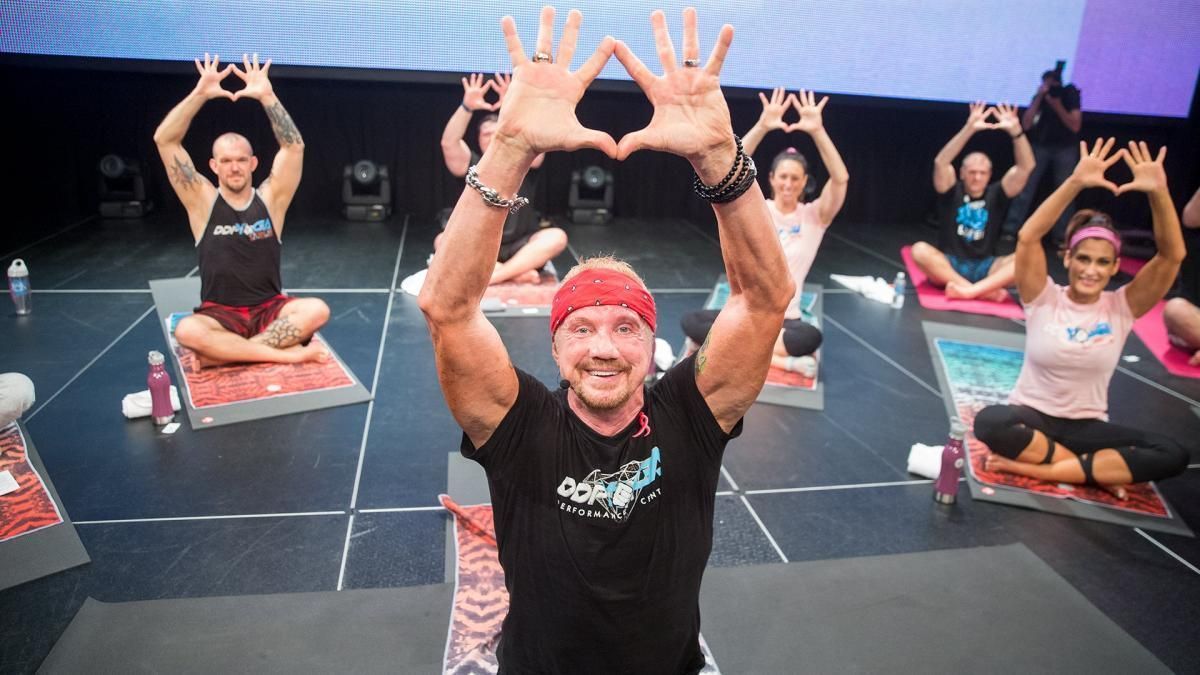 Diamond Dallas Page (DDP) during a DDP Yoga session