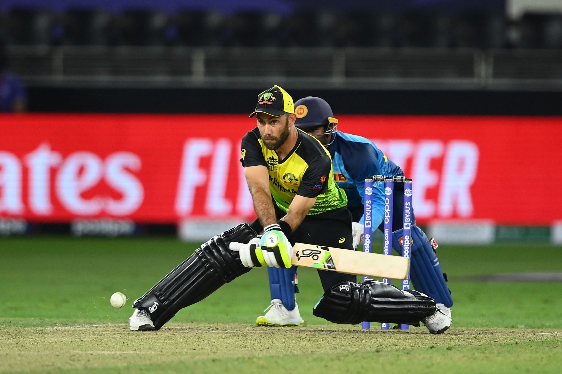 Glenn Maxwell plays a switch hit. Pic: Getty Images