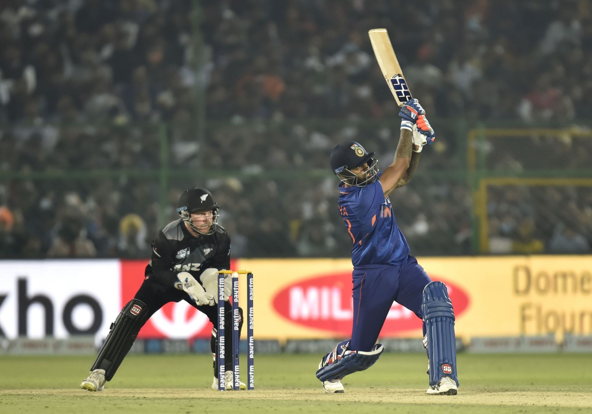 Suryakumar Yadav top-scored for India with 62 in the first T20I against New Zealand. Pic: Getty Images