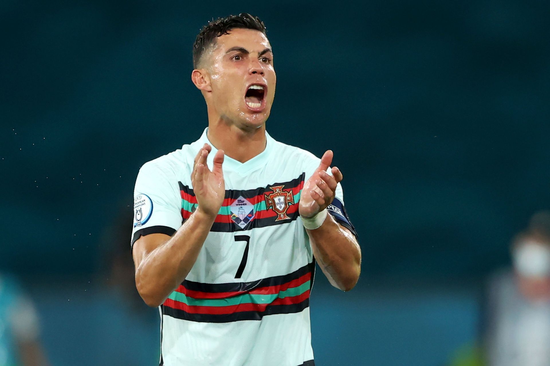 Cristiano Ronaldo in action for Portugal - UEFA Euro 2020: Round of 16