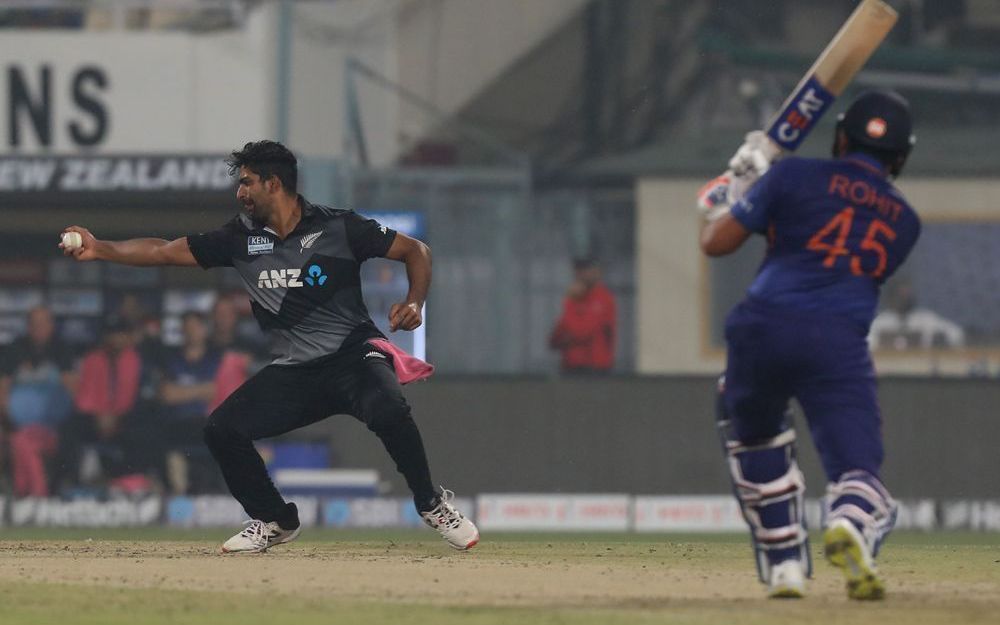 Ish Sodhi took an incredible catch to send Indian captain Rohit Sharma back to the dressing room at Eden Gardens (Image Courtesy: BCCI)