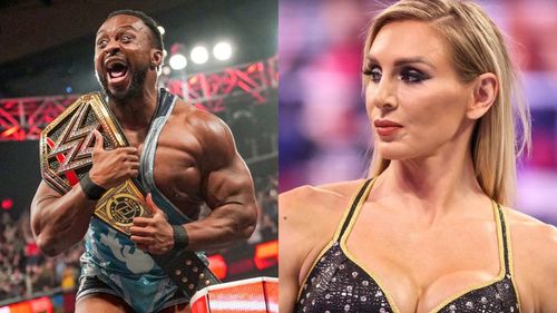 WWE Champion Big E (left); SmackDown Women's Champion Charlotte Flair (right)