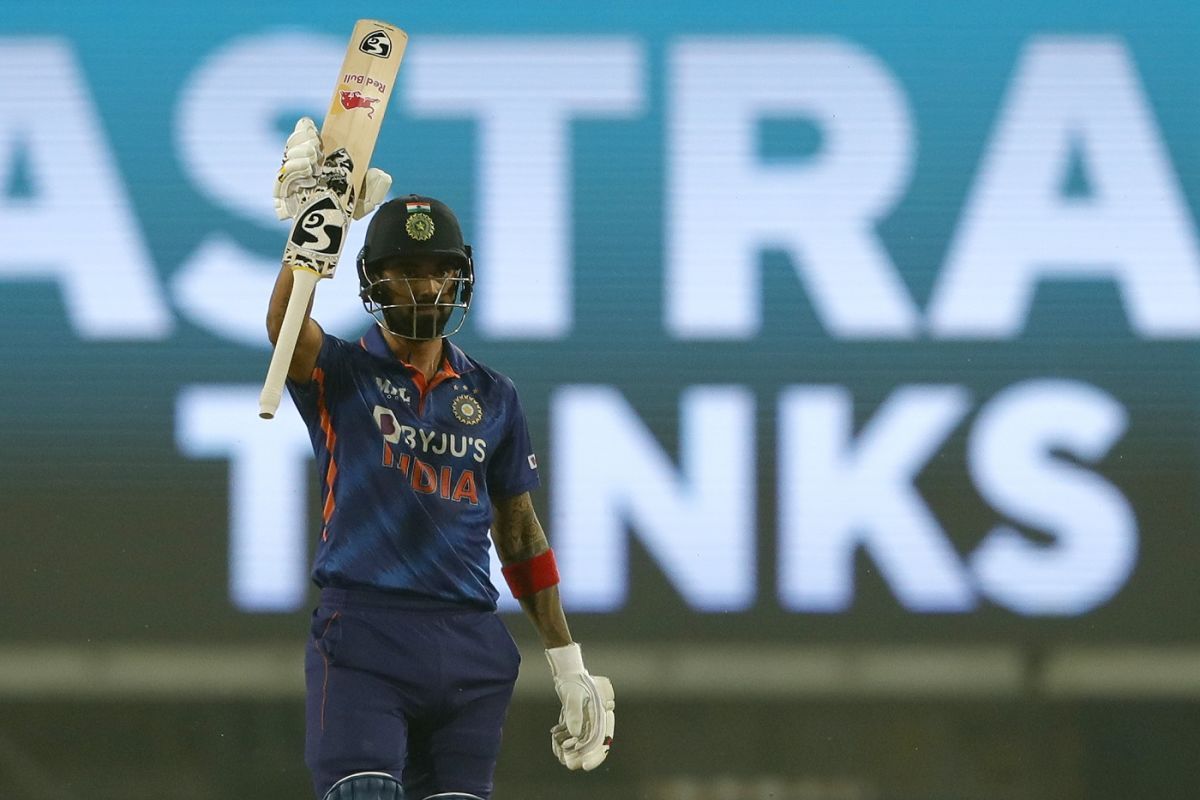 KL Rahul celebrates his half-century in the 2nd T20I against New Zealand (Credit: BCCI)