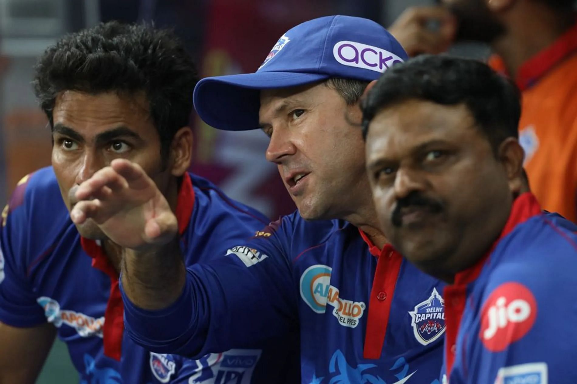 Delhi Capitals coach Ricky Ponting (middle) with Mohammad Kaif and Pravin Amre. Pic: IPLT20.COM