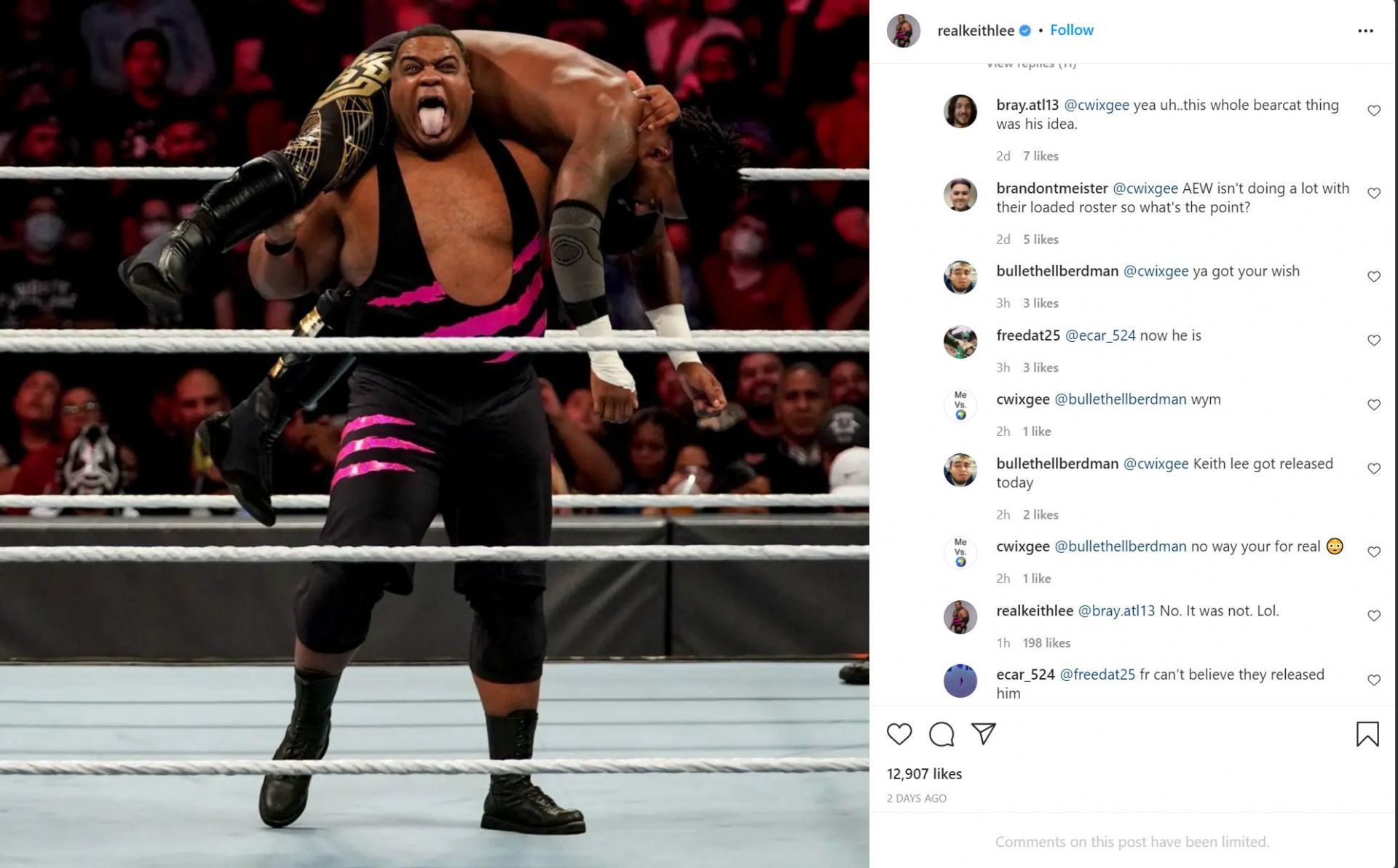 A screenshot of Keith Lee&#039;s Instagram post.