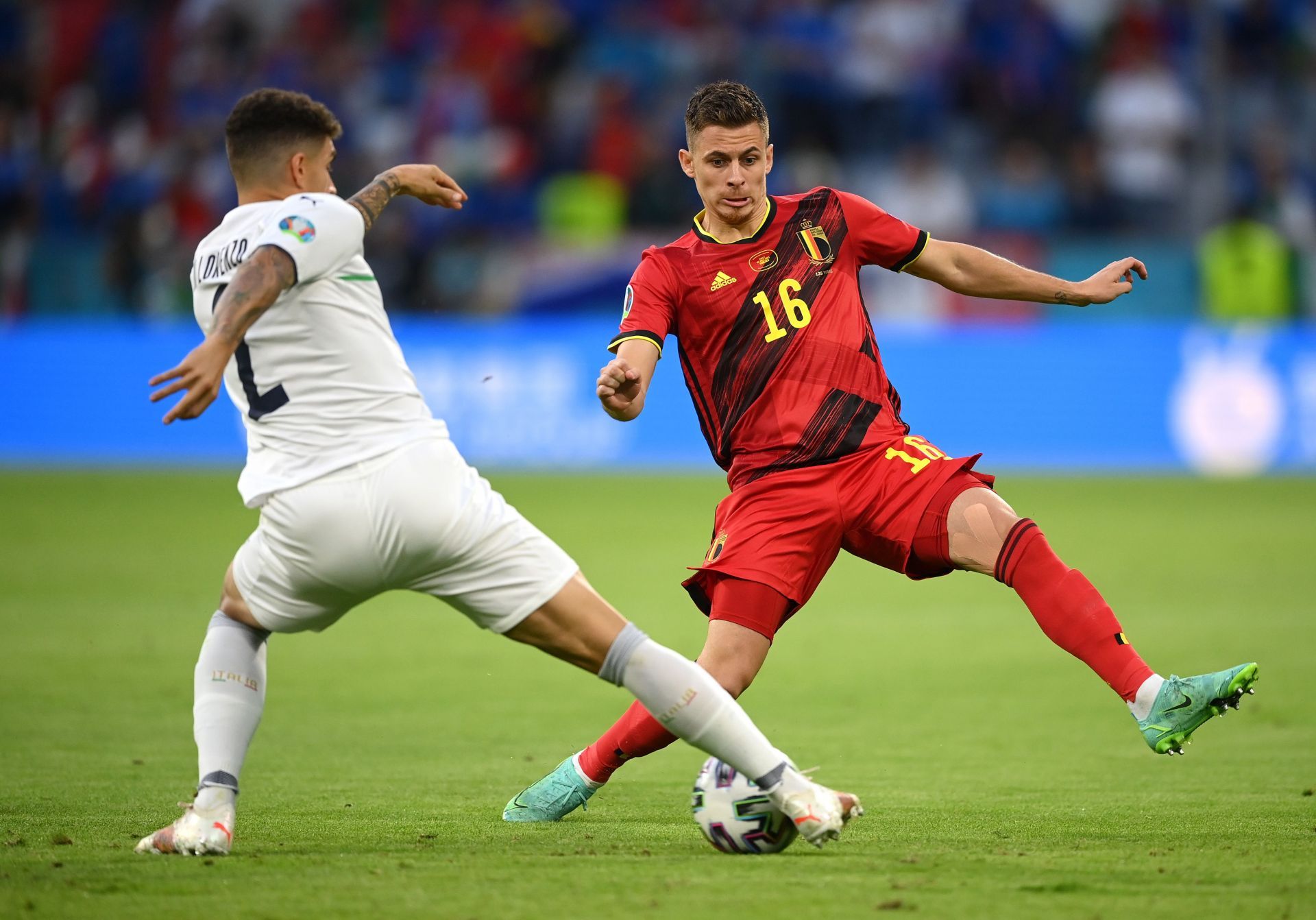 Thorgan Hazard playing for Belgium