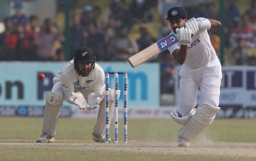 Shreyas Iyer scored 65 in the second innings of the first Test against India after making 105 in the first. (PC: BCCI)