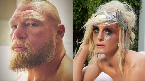 Brock Lesnar (left) and Charlotte Flair (right)