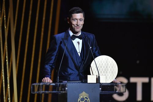 Robert Lewandowski at the 2021 Ballon d'Or Ceremony