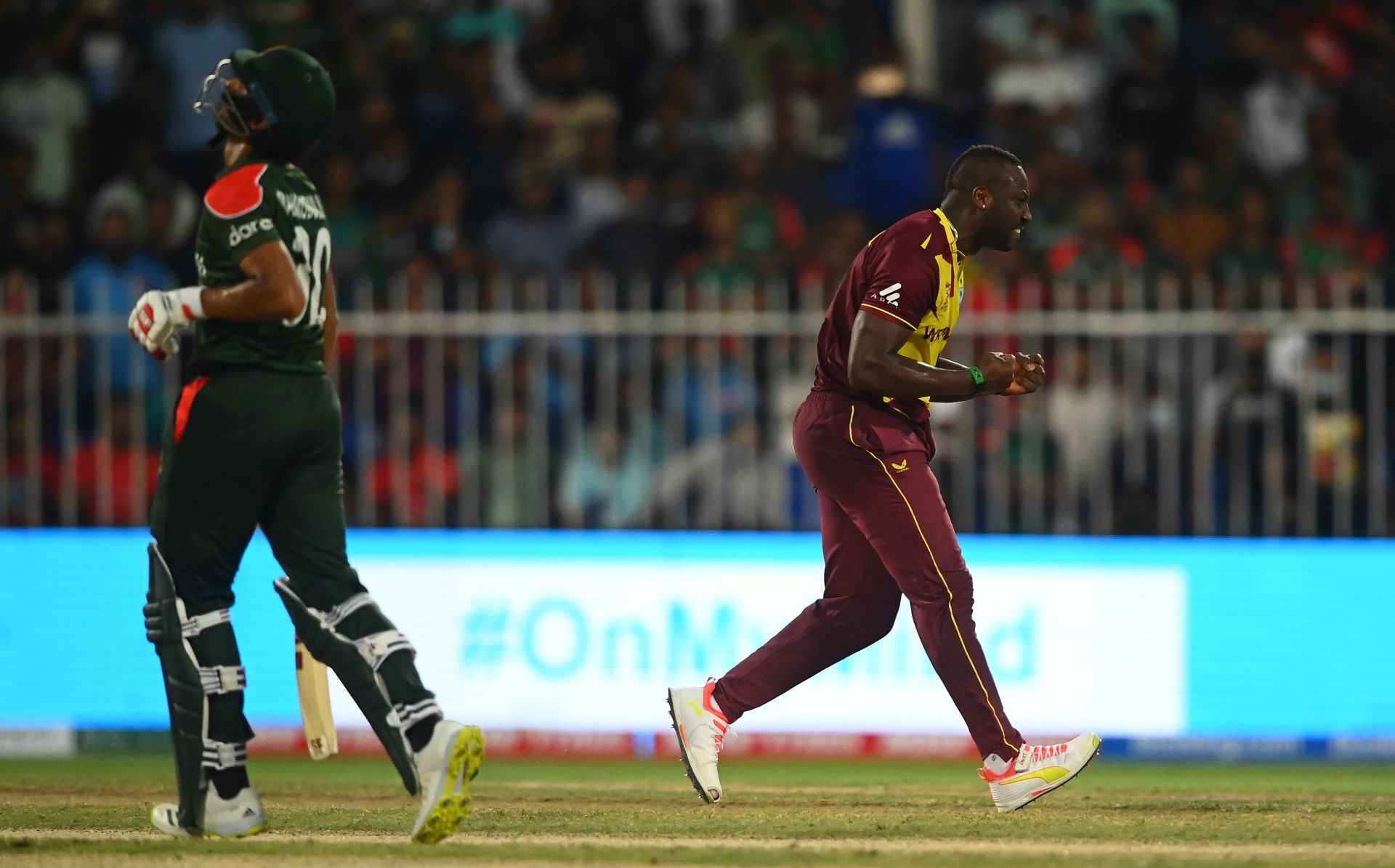The West Indies vs Bangladesh match was among the few close encounters during the T20 World Cup 2021. Pic: Getty Images