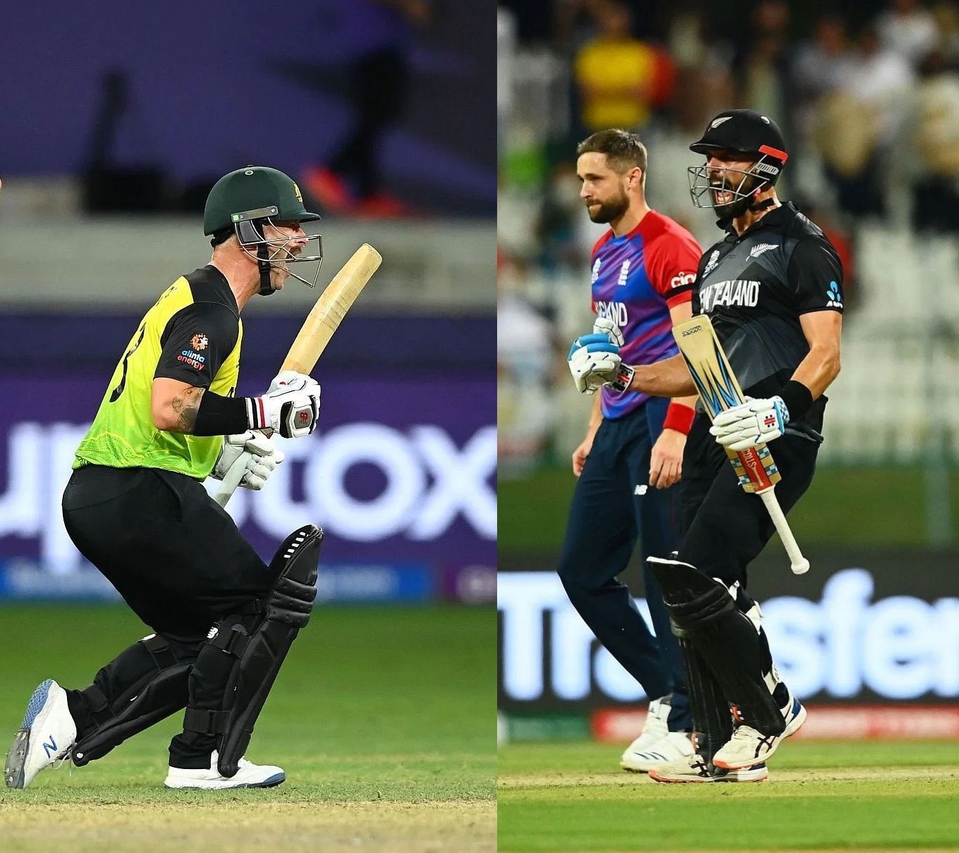 Matthew Wade (left) and Daryl Mitchell (right) celebrate after leading their team to victory in the semi-finals. Pic: Getty Images