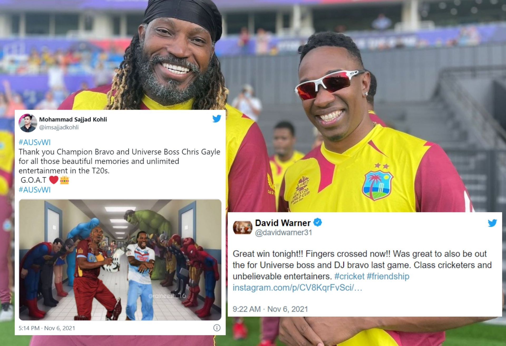 Fans react as Dwayne Bravo retires and Chris Gayle potentially plays his final T20I for the West Indies.
