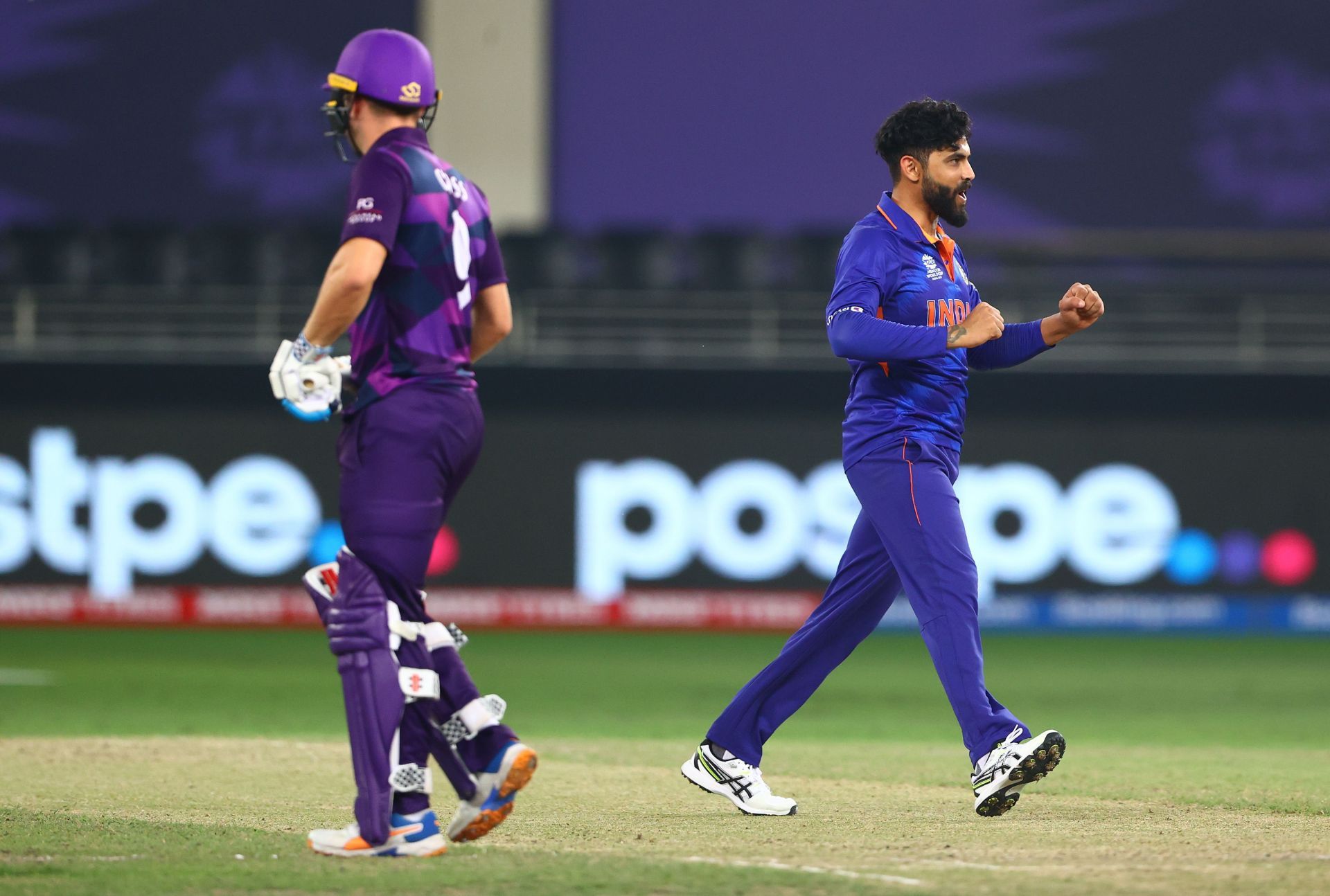 Ravindra Jadeja celebrates the wicket of Matthew Cross. Pic: Getty Images