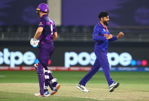 Ravindra Jadeja celebrates the wicket of Matthew Cross. Pic: Getty Images