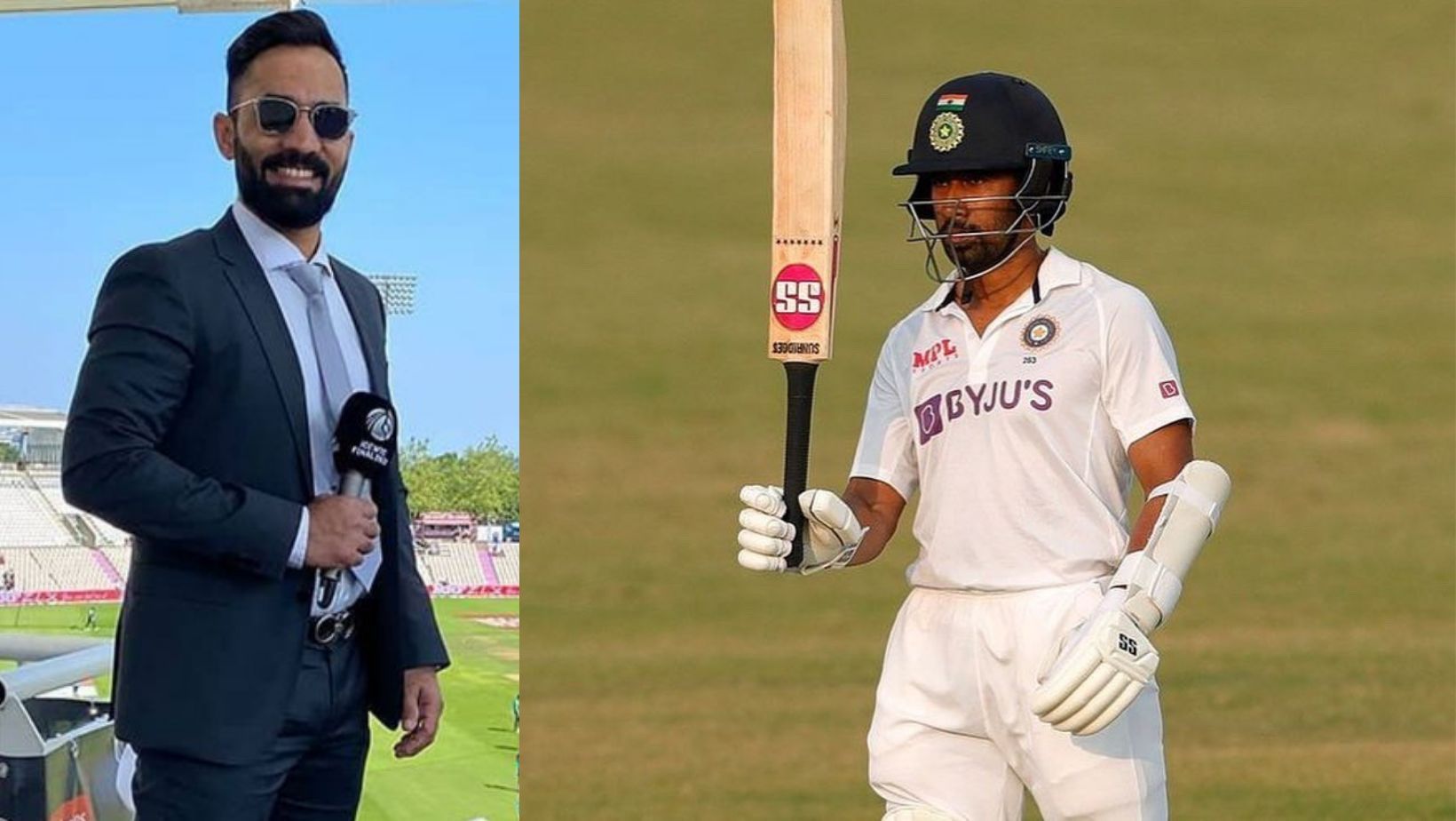 Dinesh Karthik (L) hails Wriddhiman Saha.