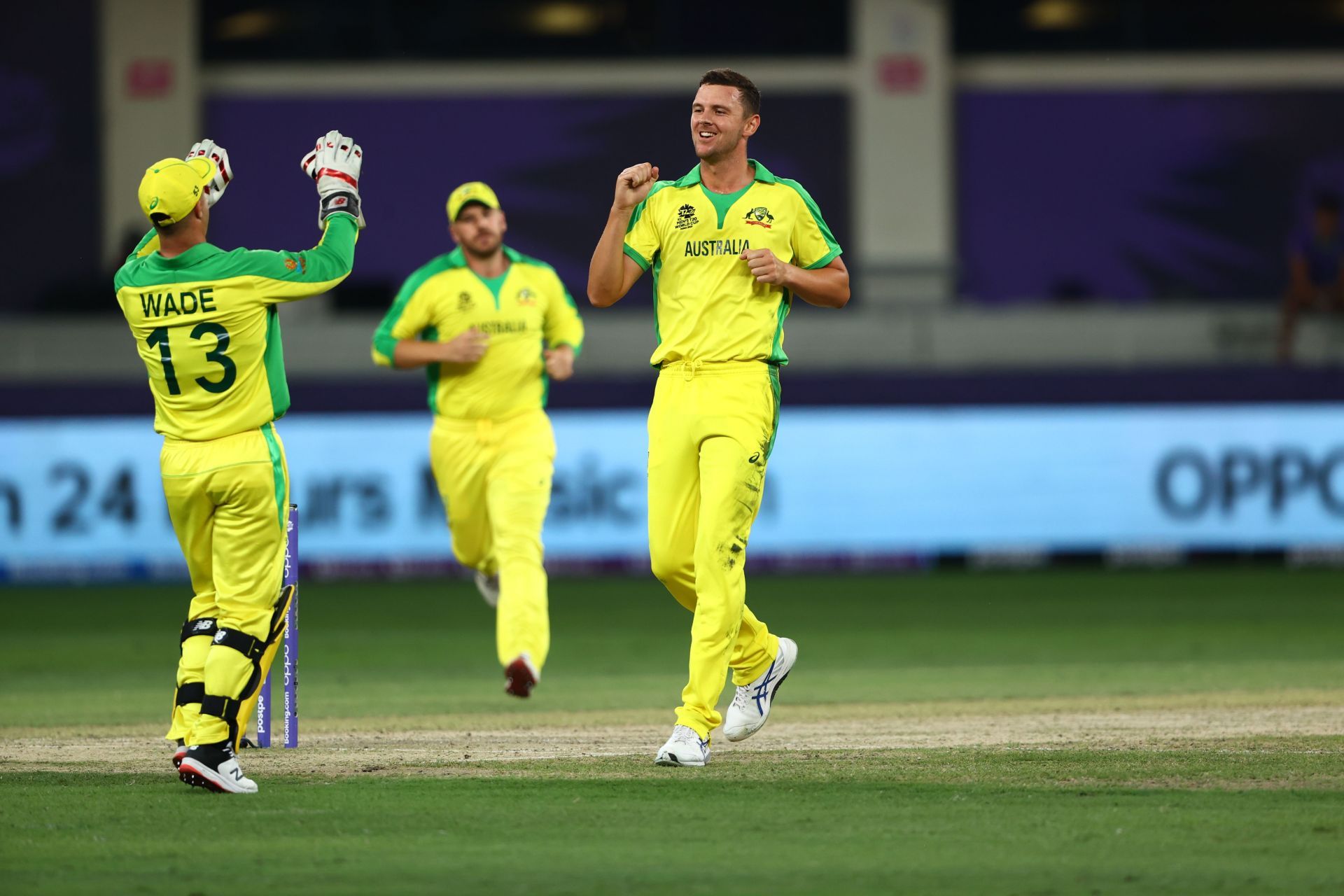 Josh Hazlewood during the T20 World Cup 2021 final. Pic: Getty Images