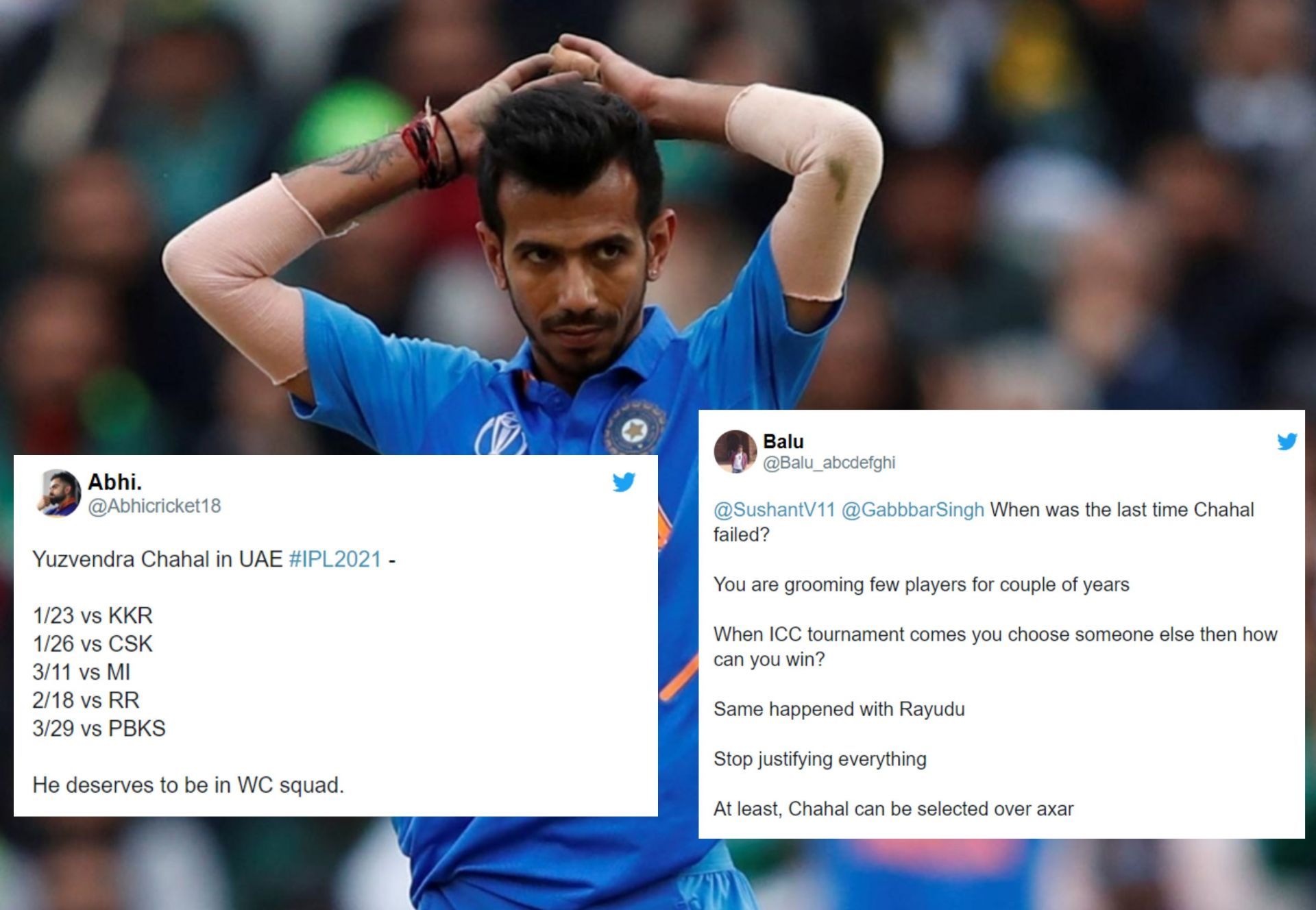 Fans slam selectors for dropping Yuzvendra Chahal in favor of Varun Chakravarthy and Rahul Chahar.