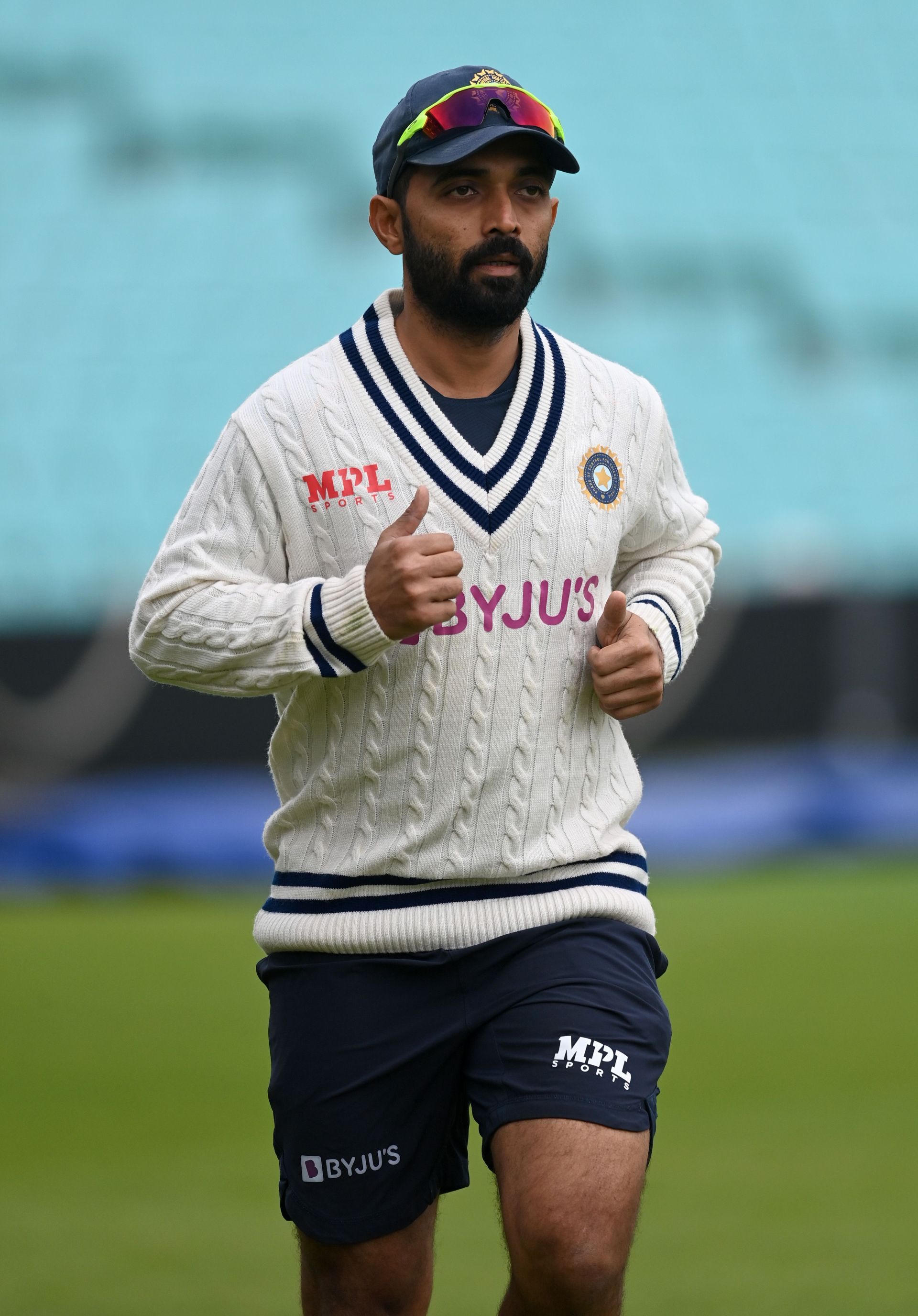 Mumbai skipper Ajinkya Rahane during an earlier India practice session
