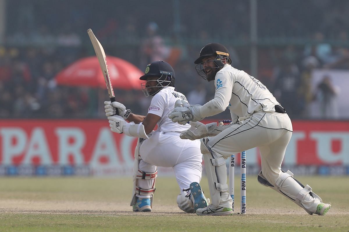 Wriddhiman Saha scored a gritty fifty with a stiff neck. Pic: BCCI