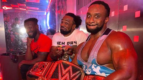 Kofi Kingston, Xavier Woods and Big E of the New Day.