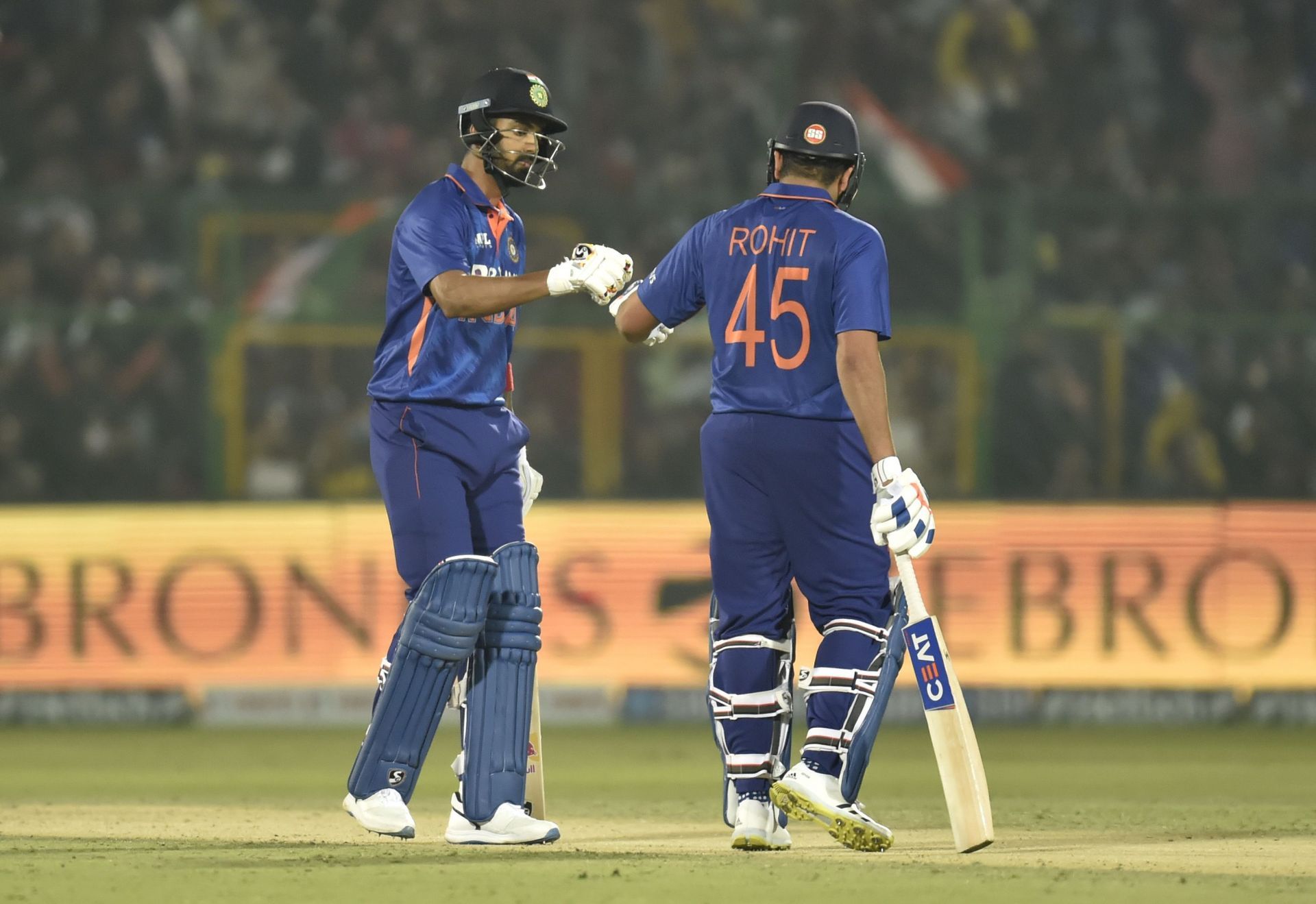 KL Rahul and Rohit Sharma added 117 for the opening wicket. Pic: Getty Images