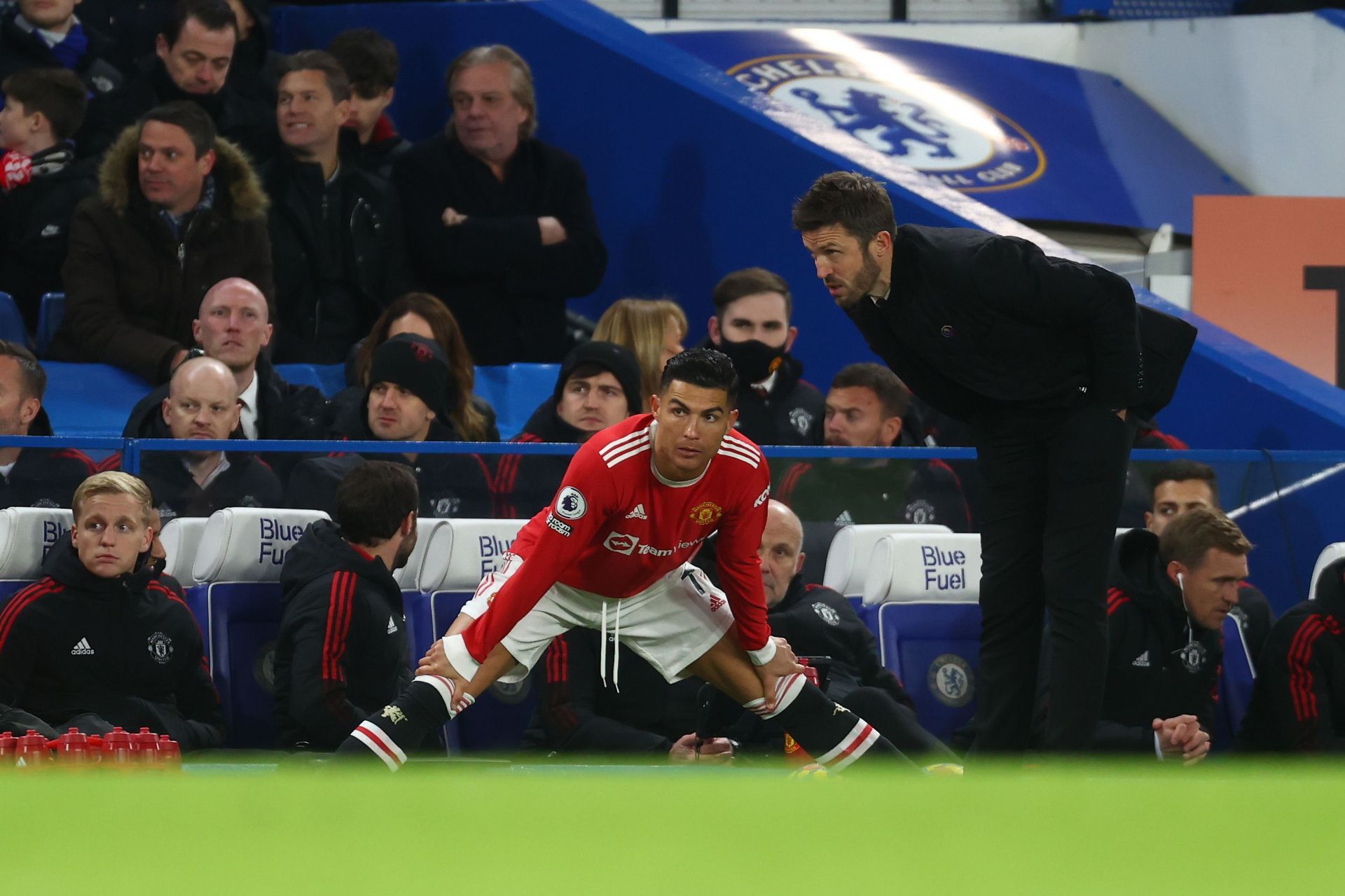 Cristiano Ronaldo started on the bench for Manchester United against Chelsea