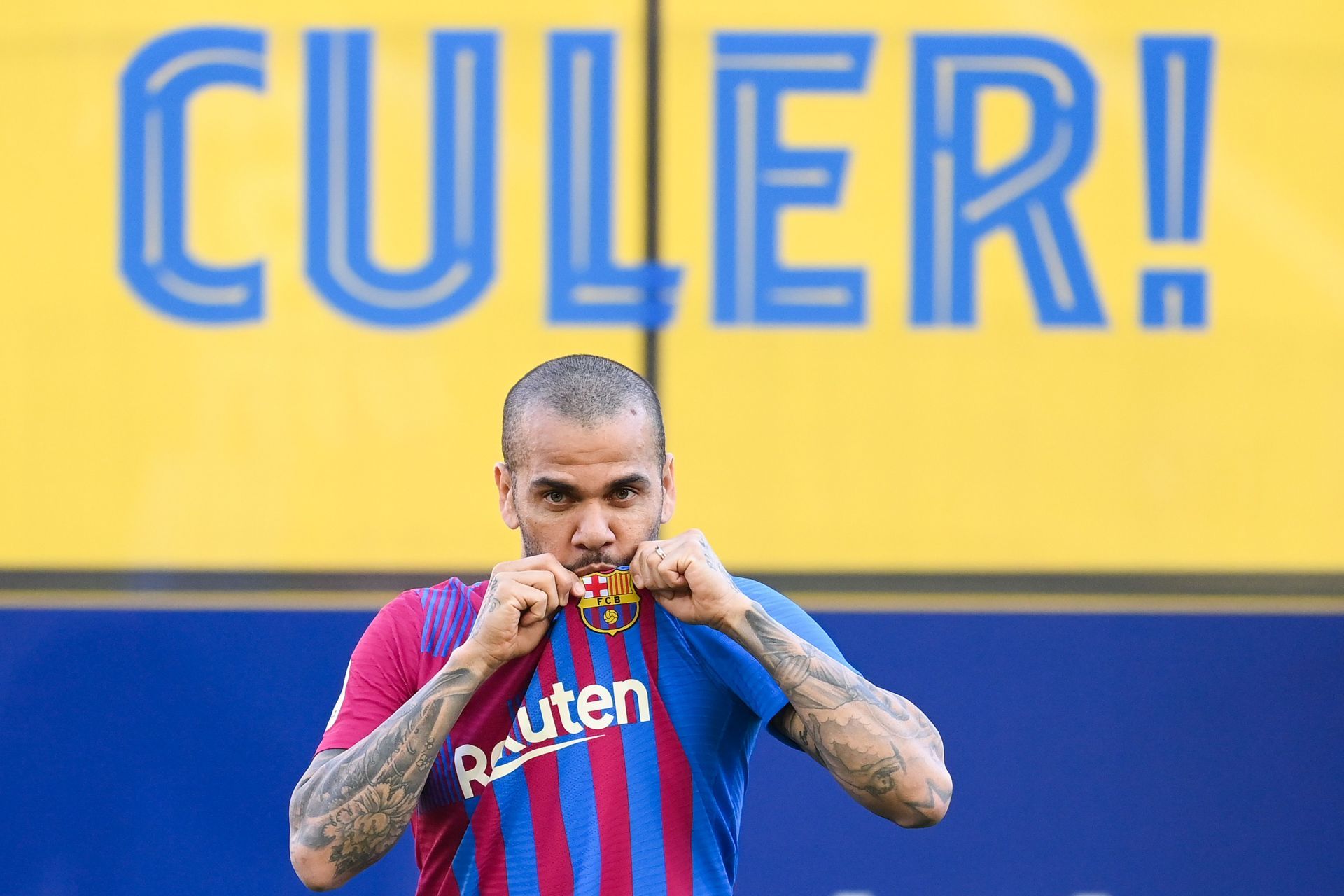 FC Barcelona Unveil New Signing Dani Alves