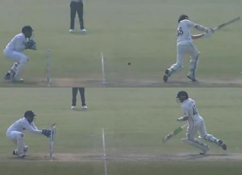 Screenshots of Tom Latham’s stumping. Pics: BCCI