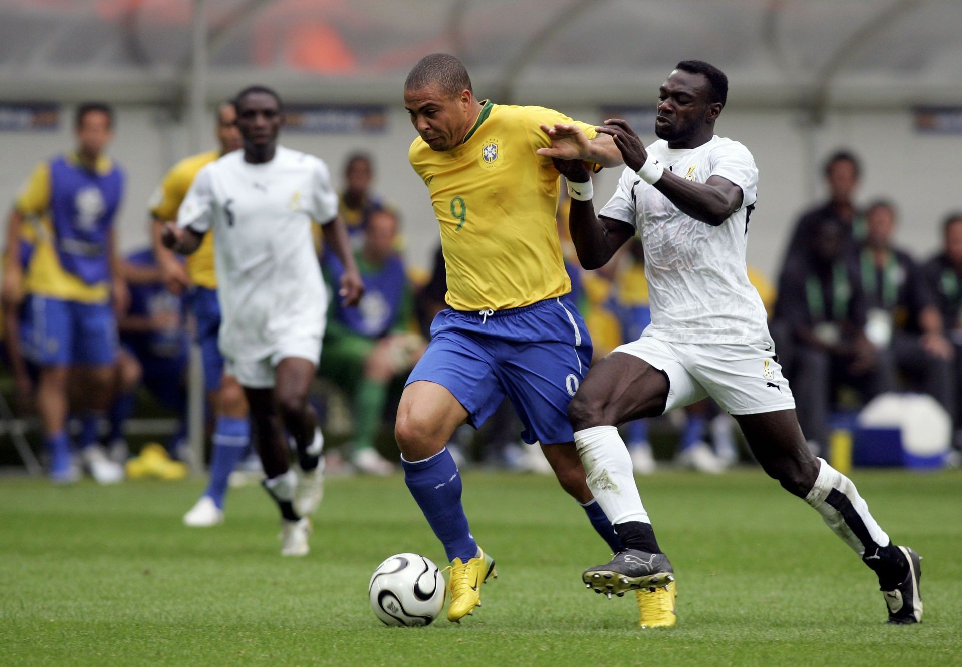 Brazil's Ronaldo Nazario (#9) inspired an entire generation of players.