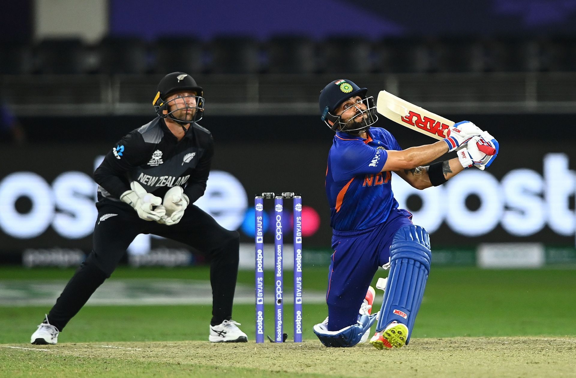 Indian captain Virat Kohli batting against New Zealand. Pic: Getty Images