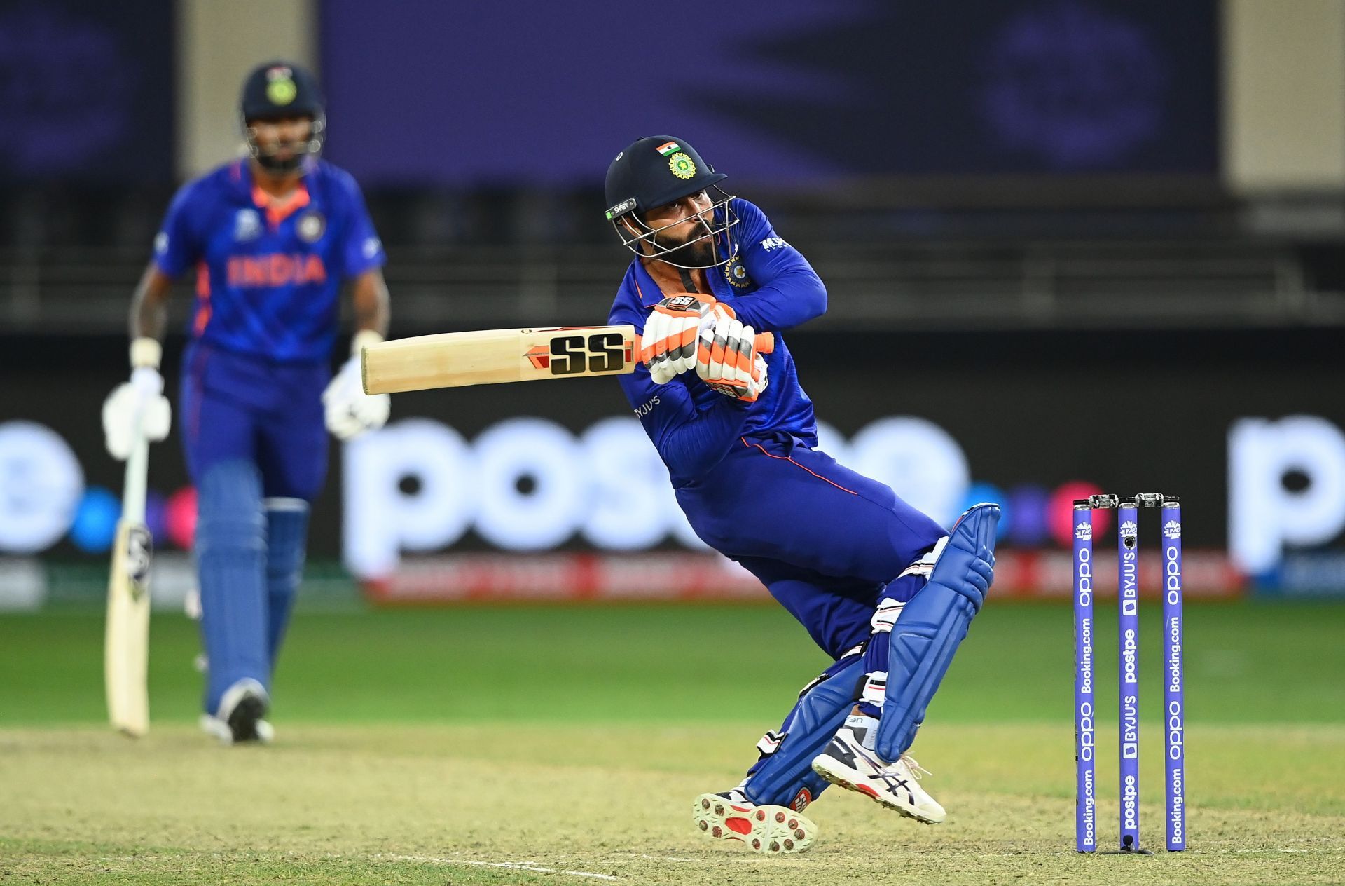 Ravindra Jadeja batting against New Zealand. Pic: Getty Images