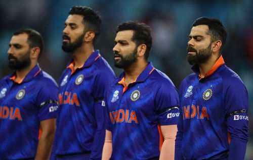 Indian cricketers sported black armbands in memory of Tarak Sinha (Credit: BCCI)