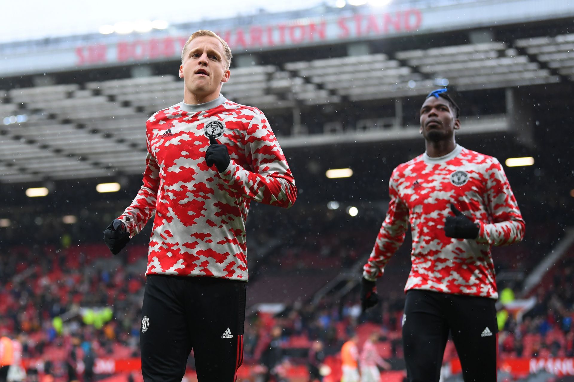 Donny van de Beek (left) could leave Old Trafford in January