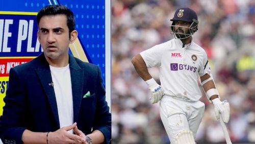 Gautam Gambhir (L, PC: Twitter) talks about Ajinkya Rahane's selection in the Test series.