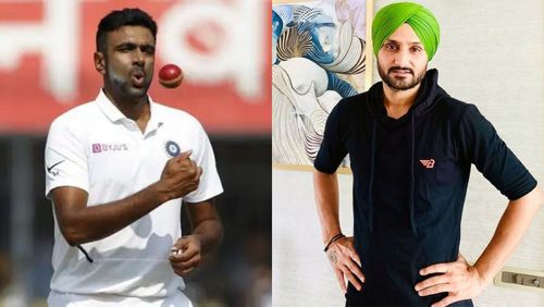 Ravichandran Ashwin (L) and Harbhajan Singh.