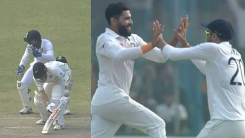 Screengrabs from Ravindra Jadeja's wicket of Kane Williamson. (PC: BCCI)