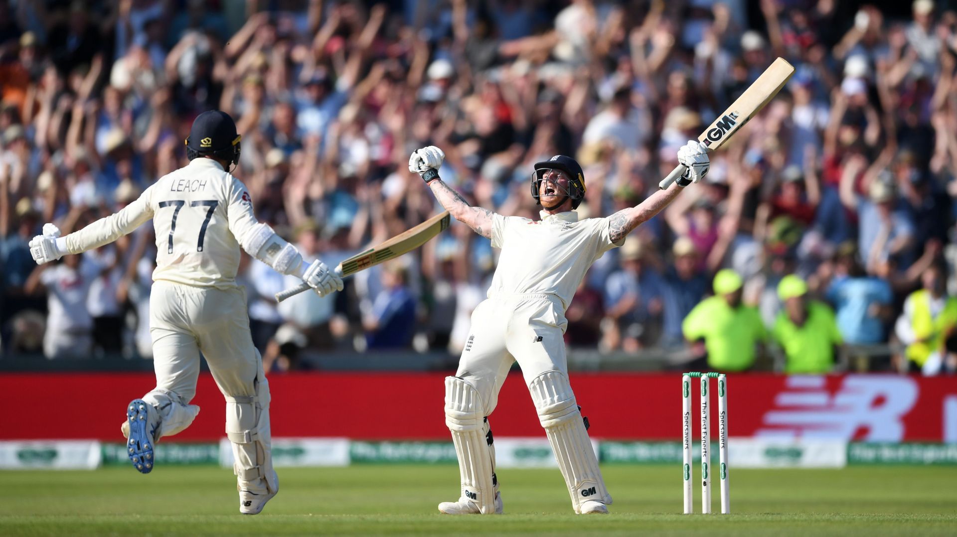 An innings for the ages - Ben Stokes erupts in joy after leading England to a thrilling one-wicket win at Headingley, Leeds against Australia in 2019.